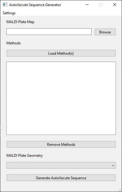 fleX MS1 AutoXecute Generator Main Window