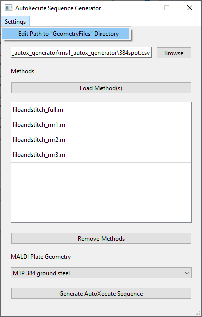 Edit Path to GeometryFiles