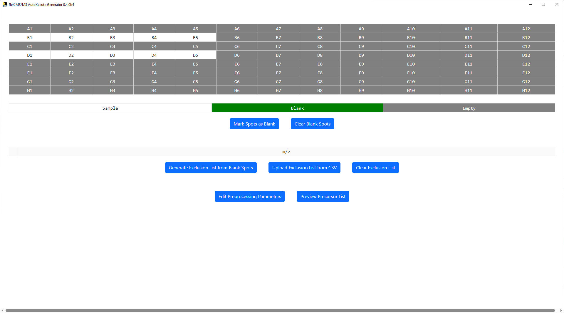 fleX MS/MS AutoXecute Generator Main Window