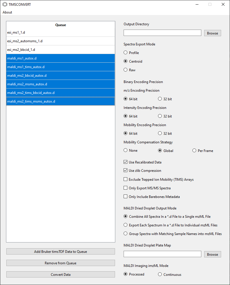 Selecting one or more *.d directories from the sample queue to be removed.